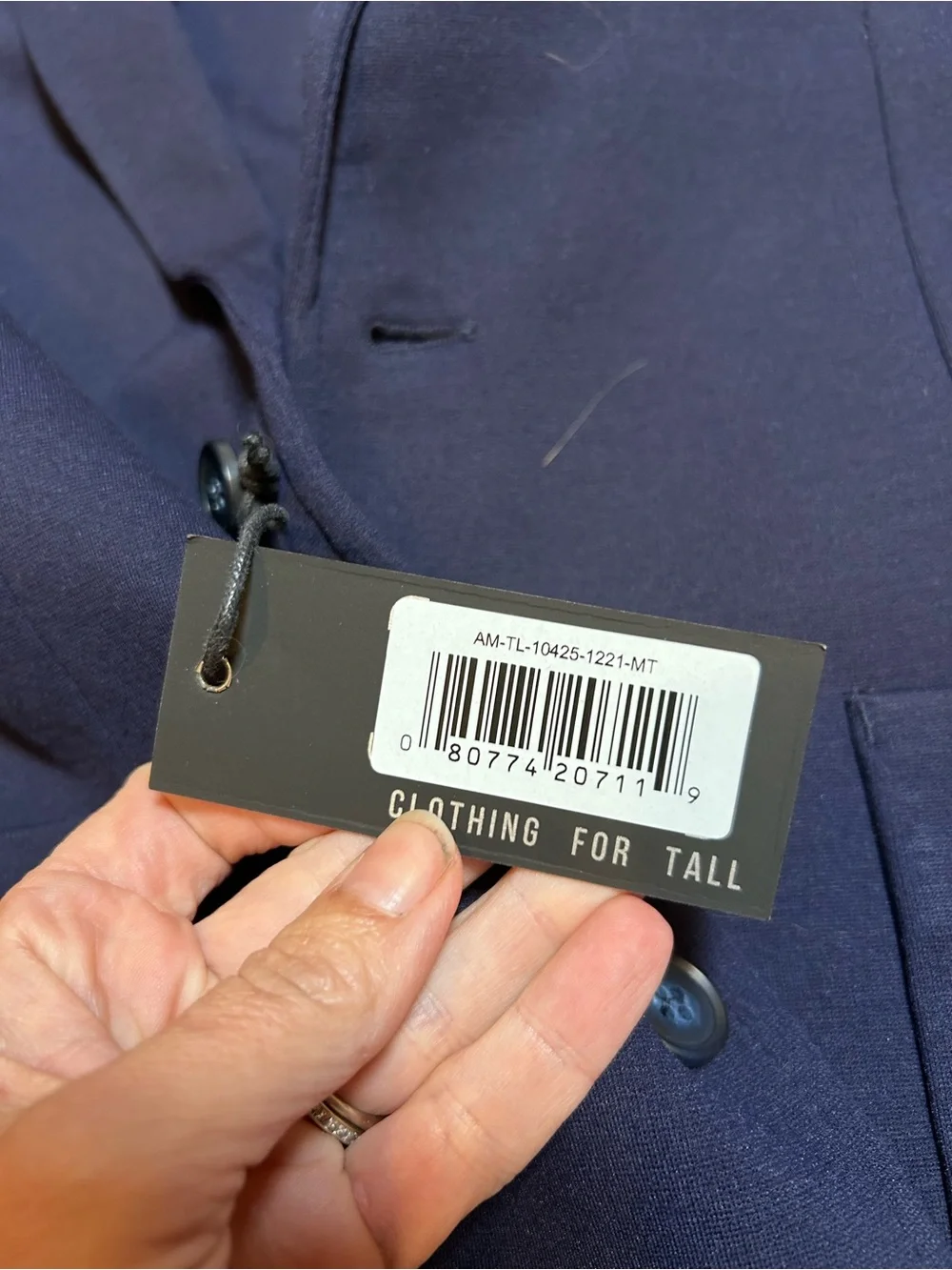 NWT American Tall men’s knit 2 button navy blue blazer sport coat size medium